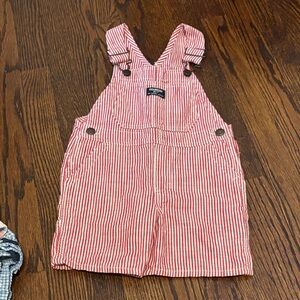OshKosh B'gosh Red and White Striped Overalls